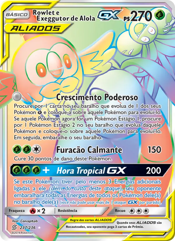 Rowlet & Alolan Exeggutor GX